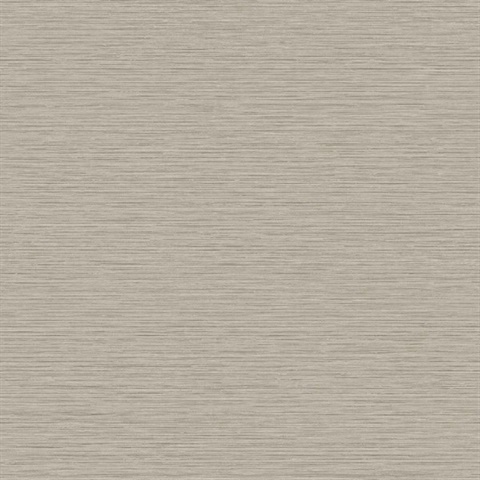 Taupe Grey Horizontal Stria Patterned Wallpaper