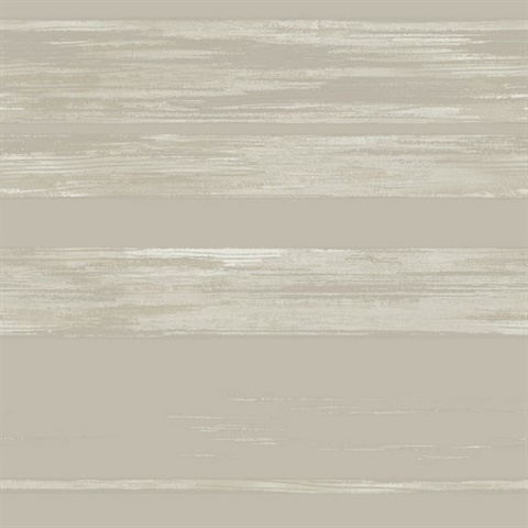 Taupe Horizontal Stripe Dry Brush Wallpaper
