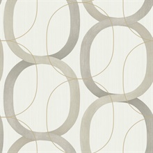 Taupe Interlock Geometric Chain Trellis Wallpaper