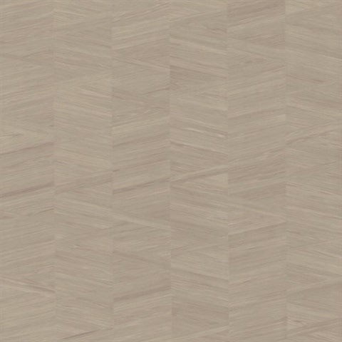 Interlocking Wood Taupe Wallpaper