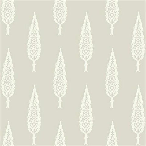Taupe Juniper Modern Tree Prepasted Wallpaper