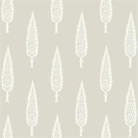 Taupe Juniper Modern Tree Prepasted Wallpaper