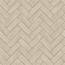 Taupe Kaliko Taupe Wood Herringbone Wallpaper