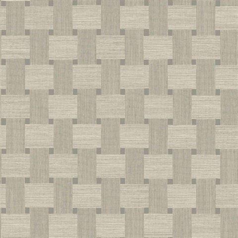 Taupe Large Weave Pattern Wallpaper