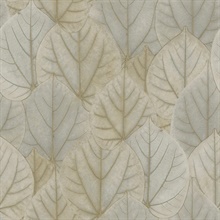 Taupe Leaf Concerto Metallic Detail Wallpaper