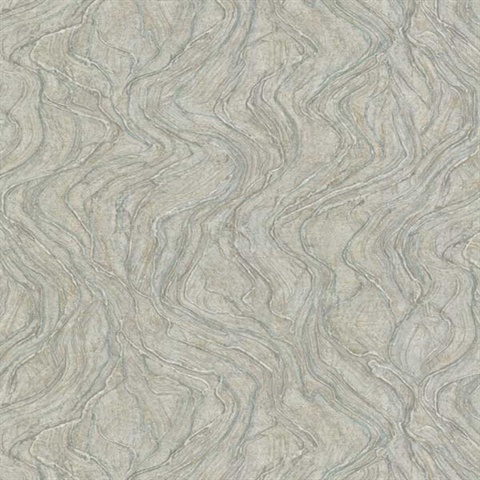 Taupe Marble Textured Swirl Wallpaper