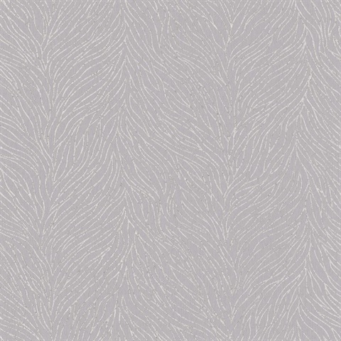 Taupe Metallic Abstract Textured Branches Wallpaper
