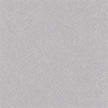 Taupe Metallic Abstract Textured Branches Wallpaper