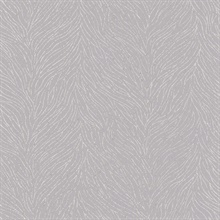 Taupe Metallic Abstract Textured Branches Wallpaper