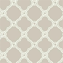 Taupe Open Trellis Prepasted Wallpaper