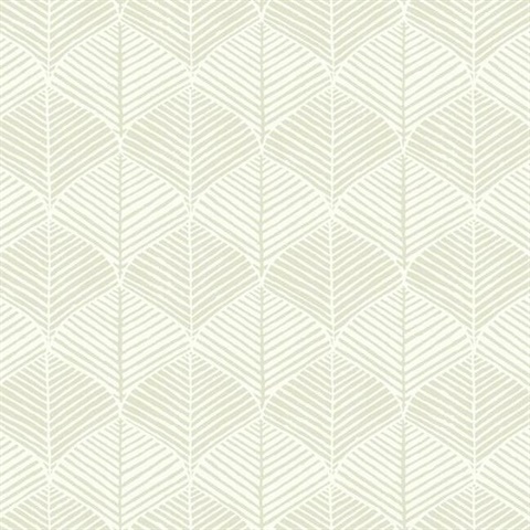 Taupe Palm Leaves Thatch Prepasted Wallpaper