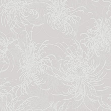 Taupe Pearlescent Glitter Feather Wallpaper