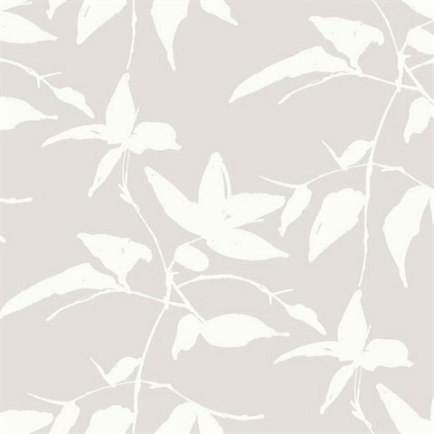 Taupe Persimmon Leaf Wallpaper