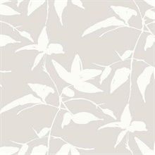 Taupe Persimmon Leaf Wallpaper