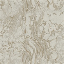 Taupe Polished Faux Marble Wallpaper
