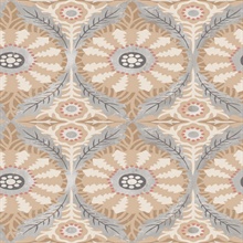 Taupe Savarin Bohemain Damask Wallpaper