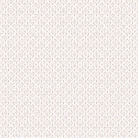 Taupe Secret Floral Mini Scallop Wallpaper