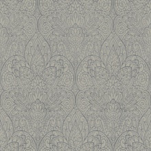 Taupe & Silver Metallic Foil Paradise Floral Wallpaper