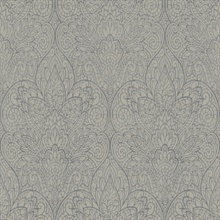 Taupe & Silver Metallic Foil Paradise Floral Wallpaper