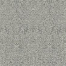 Taupe &amp; Silver Metallic Foil Paradise Floral Wallpaper