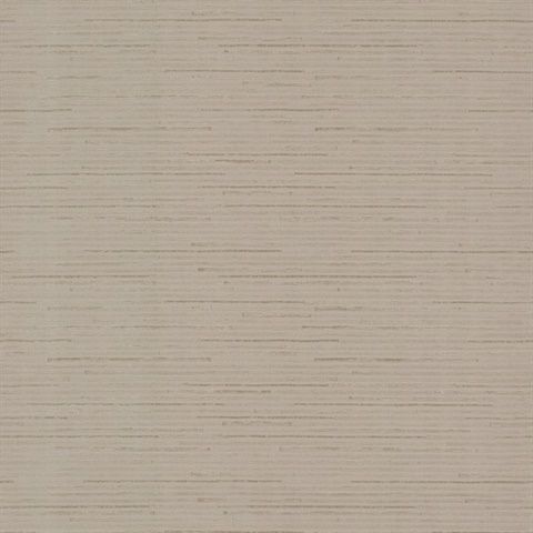 Taupe & Silver Ribbon Bamboo Horizontal Stripe Textured Wallpaper