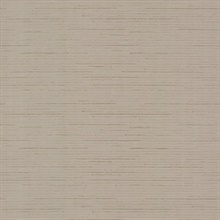 Taupe & Silver Ribbon Bamboo Horizontal Stripe Textured Wallpaper