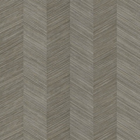 Taupe Sisal Vertical Chevron Stripe Wallpaper