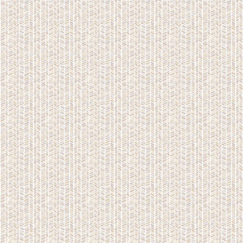 Taupe Stained Glass Chevron Stripe Wallpaper