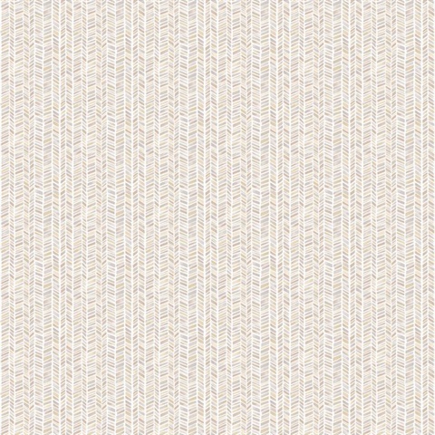 Taupe Stained Glass Chevron Stripe Wallpaper