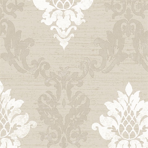 Taupe Stephanie Damask