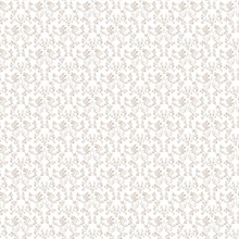 Taupe Subtle Ogee Floral & Leaf Wallpaper