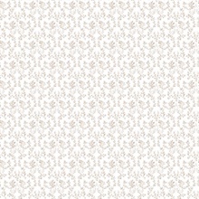 Taupe Subtle Ogee Floral & Leaf Wallpaper