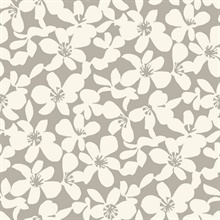 Taupe Textured Wildflower Free Spirit Wallpaper