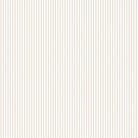 Taupe Thin Candy Stripe Wallpaper