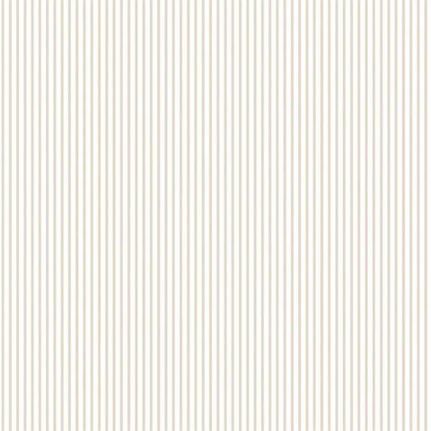 Taupe Thin Candy Stripe Wallpaper