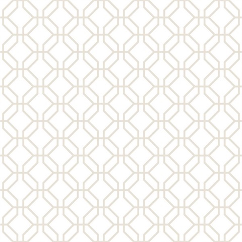 Taupe Trellis Geometric  Positive Wallpaper