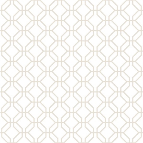 Taupe Trellis Geometric  Positive Wallpaper