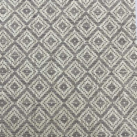 Taupe Wallquest BX10049 Grasscloth Diamonds Wallpaper