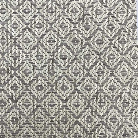 Taupe Wallquest BX10049 Grasscloth Diamonds Wallpaper