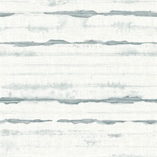 Teal Destin Faux Linen Coastal Stripe Wallpaper