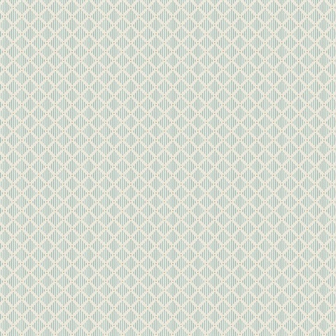 Teal Diamond Gate Trellis Wallpaper