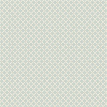 Teal Diamond Gate Trellis Wallpaper