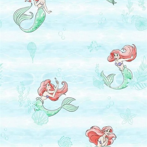 Teal Disney The Little Mermaid Swim Wallpaper