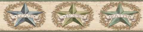 Teal Faith Barn Star Teal Border