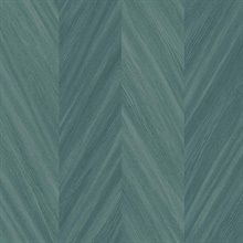 Teal Faux Wood Grain Chevron Stripes Wallpaper