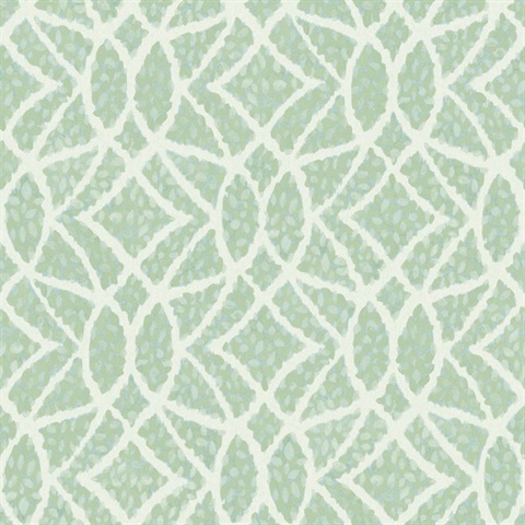 Teal Geometric Boxwood Shrub Wallpaper