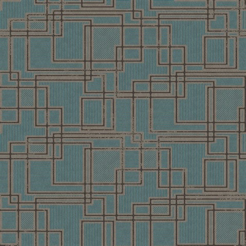 Teal Geometric Textured Shapes and Lines Wallpaper