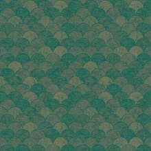 Teal &amp; Gold Mermaid Scales Wallpaper