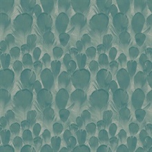 Teal & Green Feathers Wallpaper