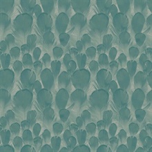 Teal &amp; Green Feathers Wallpaper